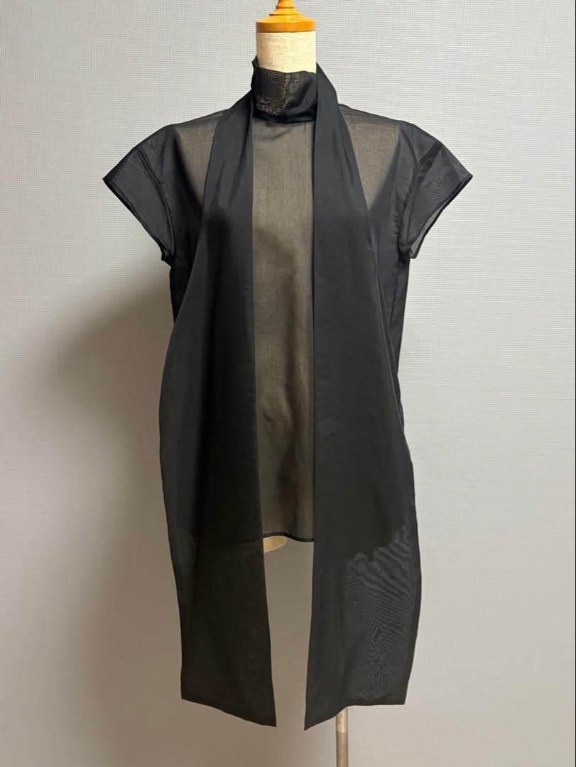 ウィムガゼット　シアーボウタイブラウス　ブラック　フリーサイズ