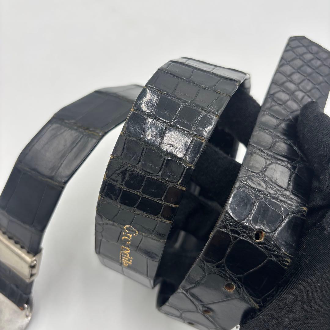 PATEK PHILIPPE パテックフィリップ クロコダイル　レザーベルト 黒