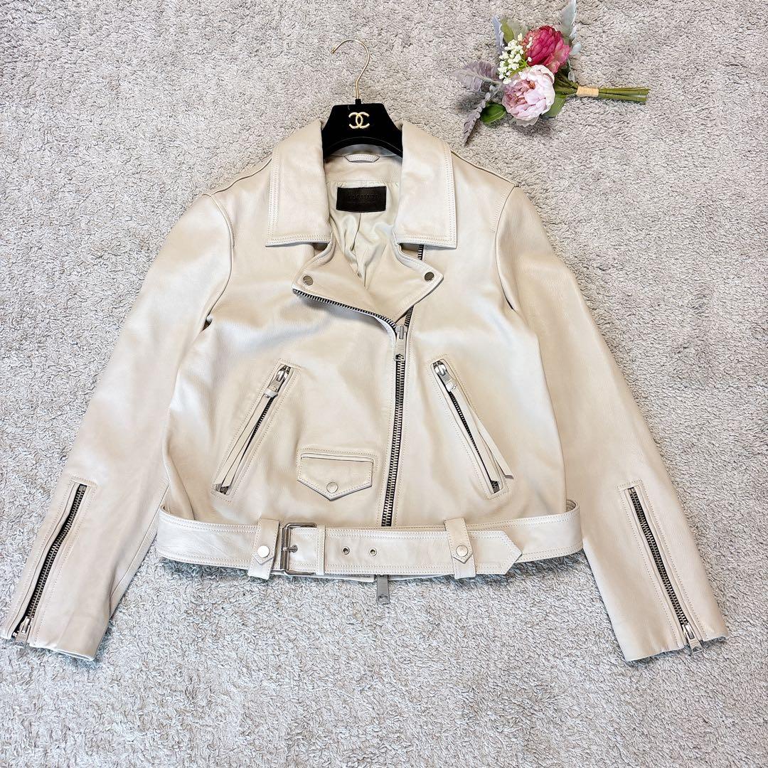 大きいサイズ⭐︎オールセインツダブルライダースジャケット 羊革 バイカー ベルト