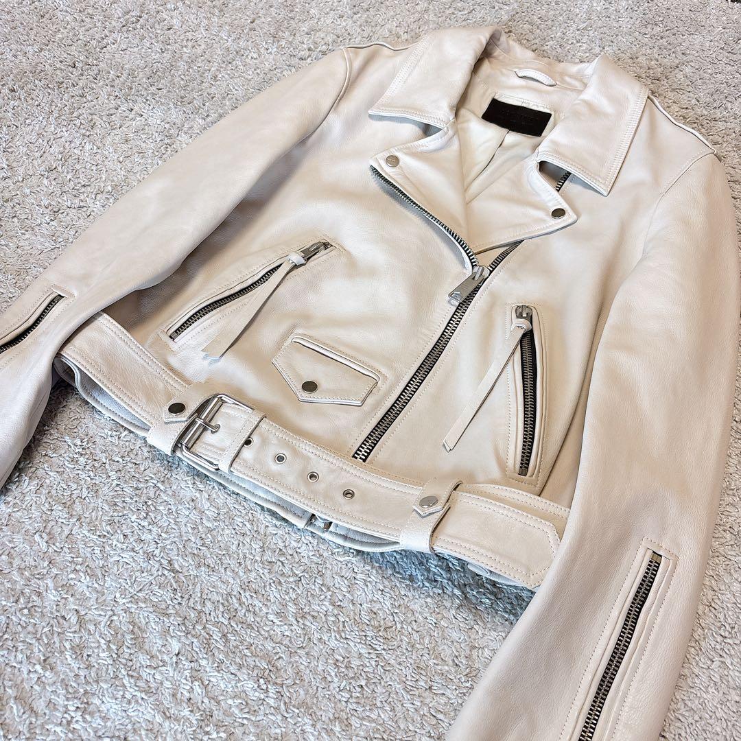 大きいサイズ⭐︎オールセインツダブルライダースジャケット 羊革 バイカー ベルト