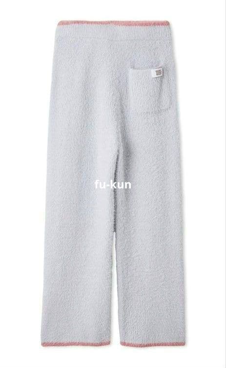 【新品・未開封】ラメフェザーカーディガン&ロングパンツセット ライトブルー