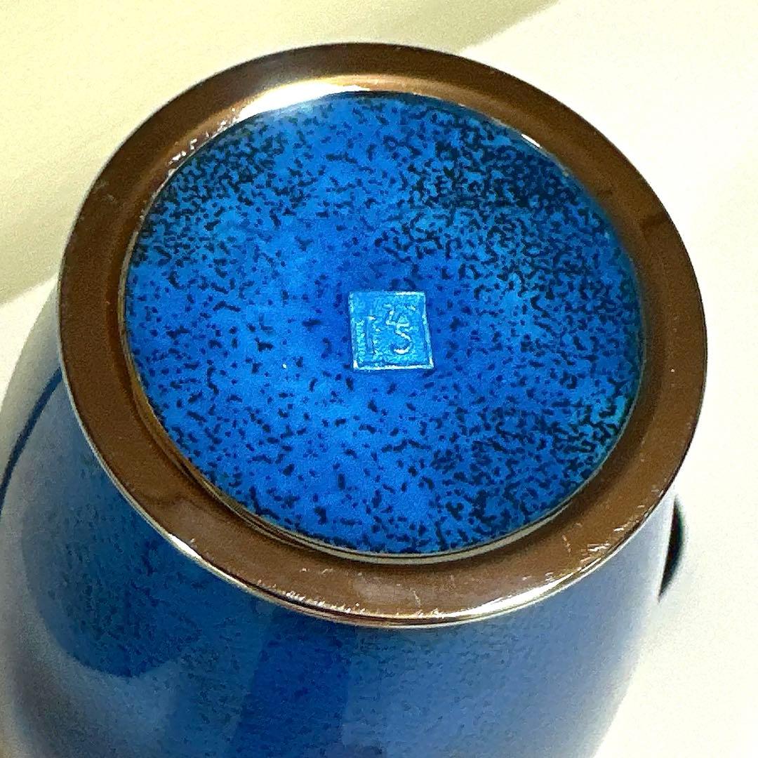 七宝焼　大吉七宝工房　太田博明作　花蝶文　花瓶