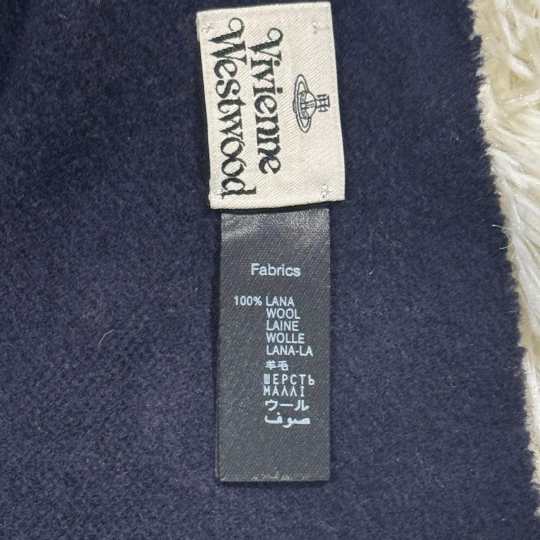 美品✨ヴィヴィアン ウエストウッド マフラー ブランドオーブ ロゴ刺繍　ブラック