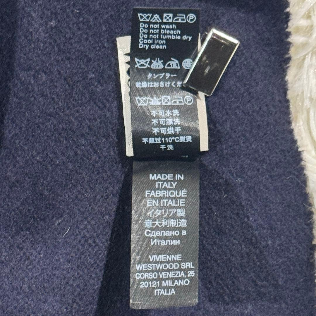 美品✨ヴィヴィアン ウエストウッド マフラー ブランドオーブ ロゴ刺繍　ブラック