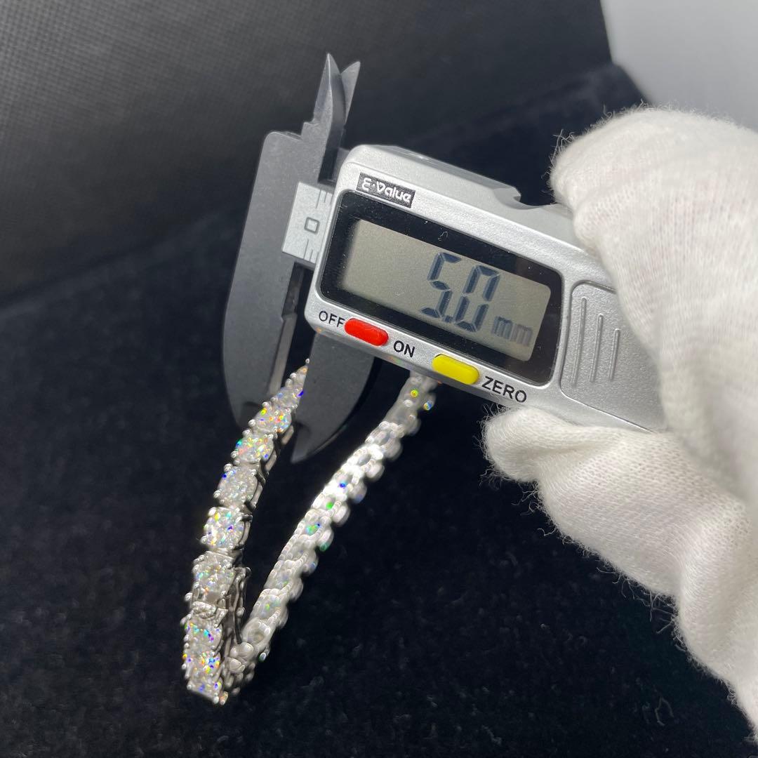 【1点限り】モアサナイトブレスレット 5ミリ 17cm　【5BS17】