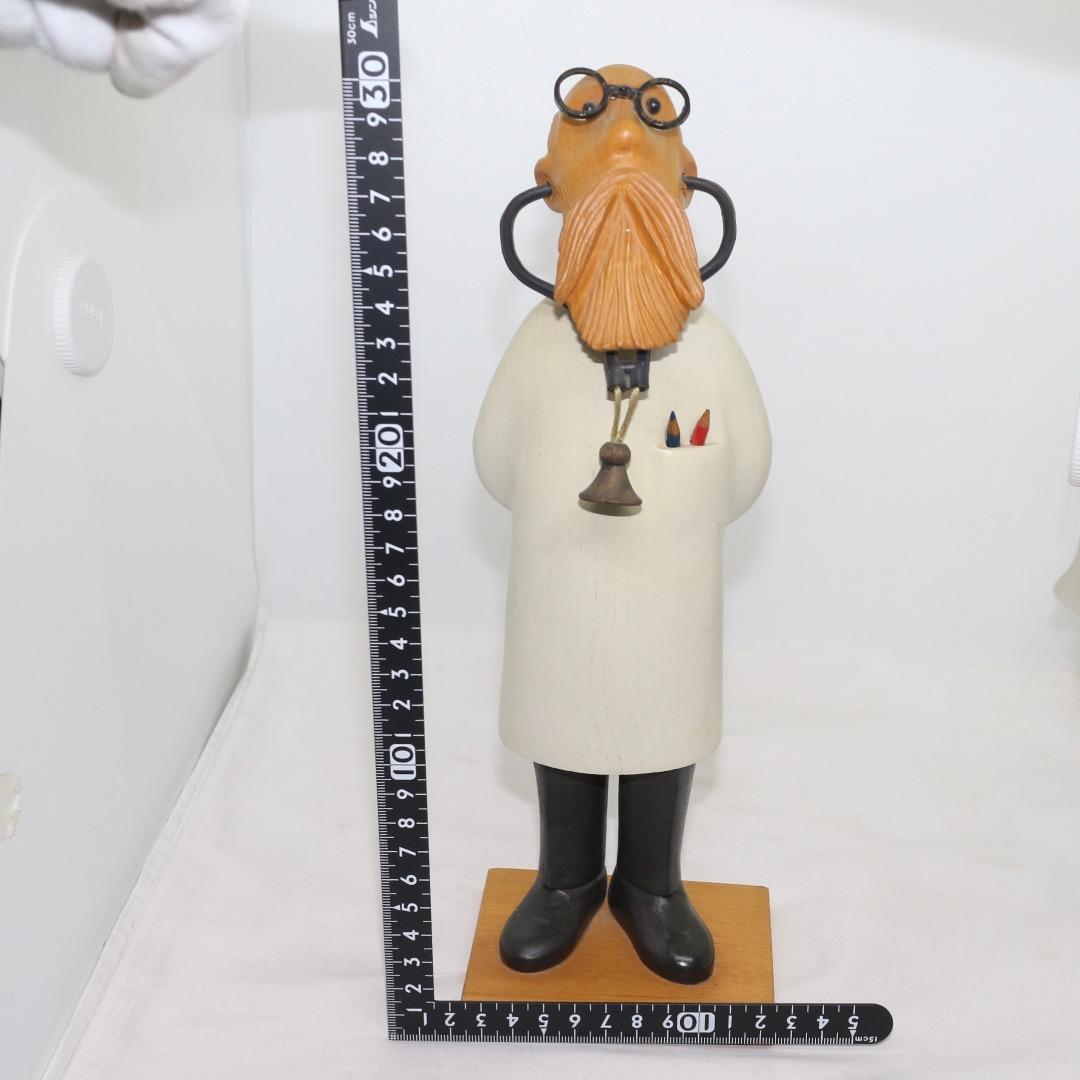 希少 ヴィンテージ ROMER 木彫り ドクター人形 イタリア製 約30cm