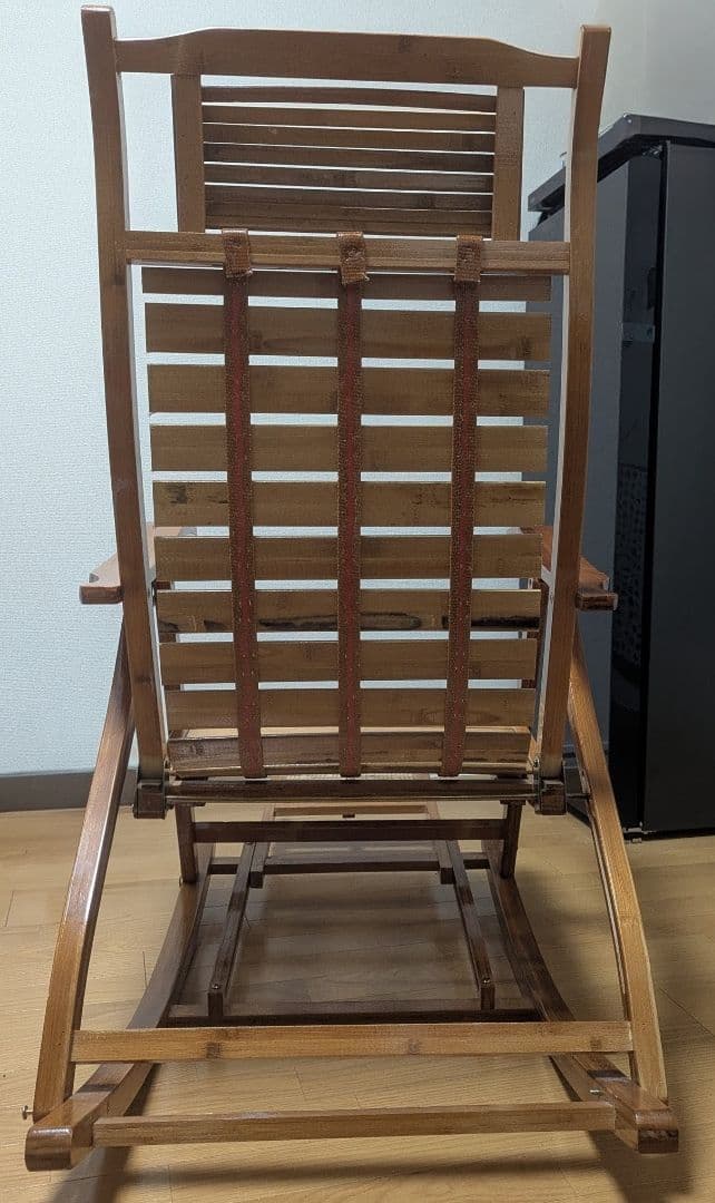 【週末向けセール】竹製　ロッキングチェア 折りたたみ式