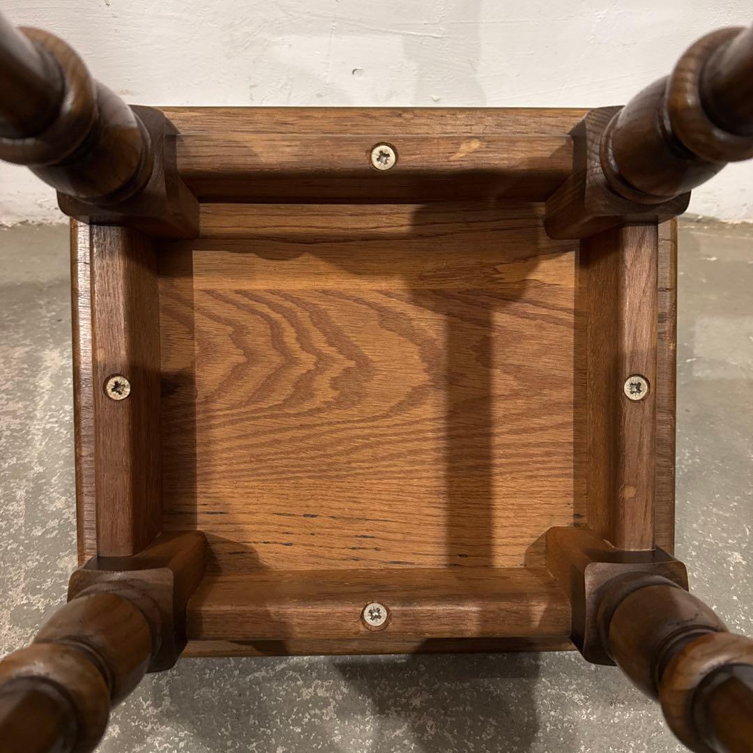 ヴィンテージ　木製サイドテーブル　花台　小