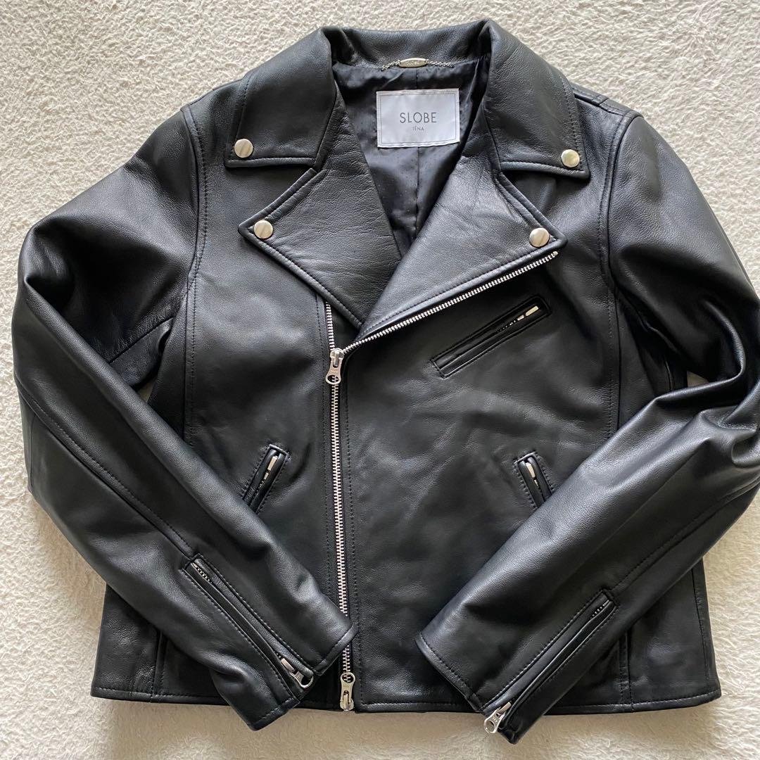 【近年モデル】スローブイエナ ラムレザー ダブルライダース　ブラック 40