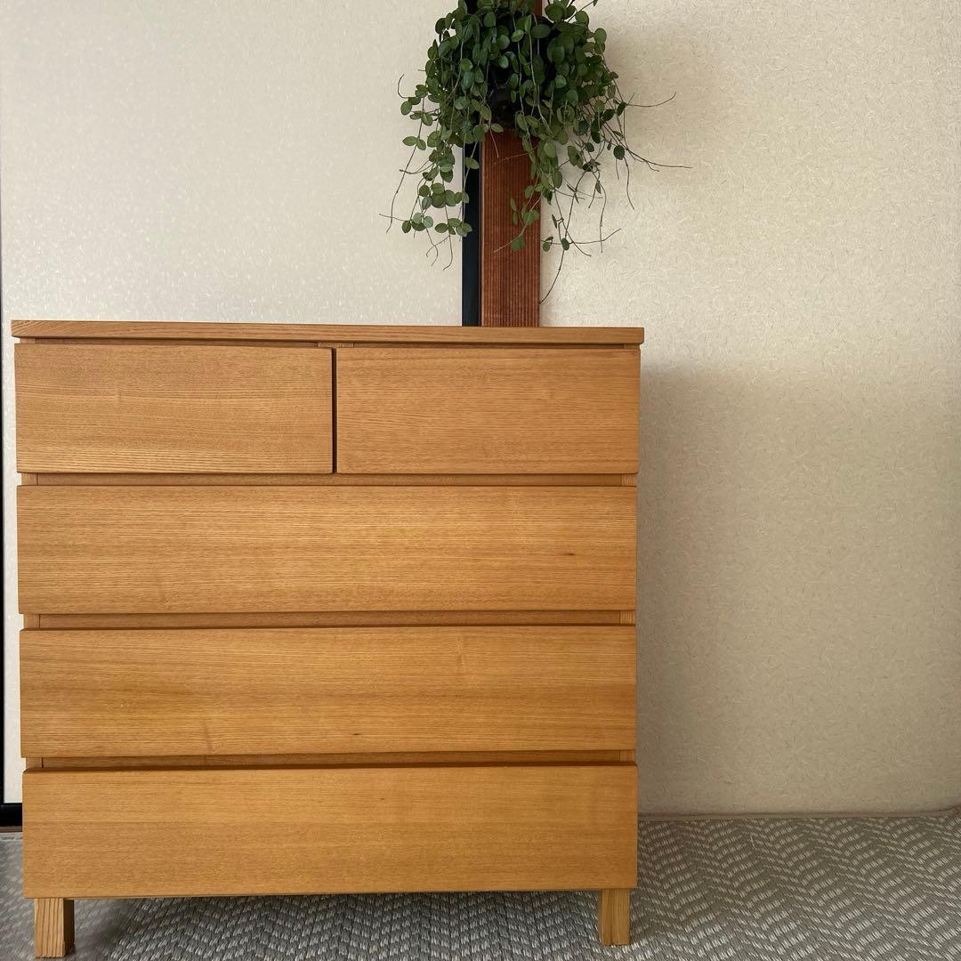 無印良品　チェスト　4段　オーク材800×400×830