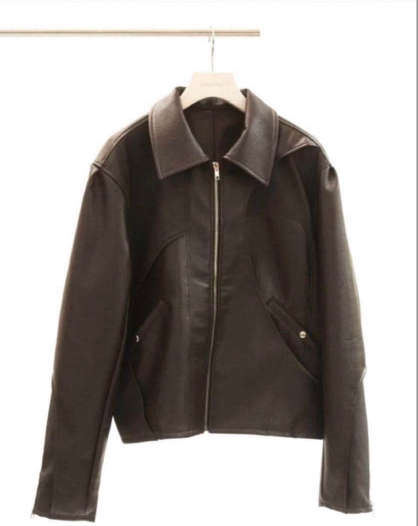 knuthmarf ダークブラウン レザー ジャケット S