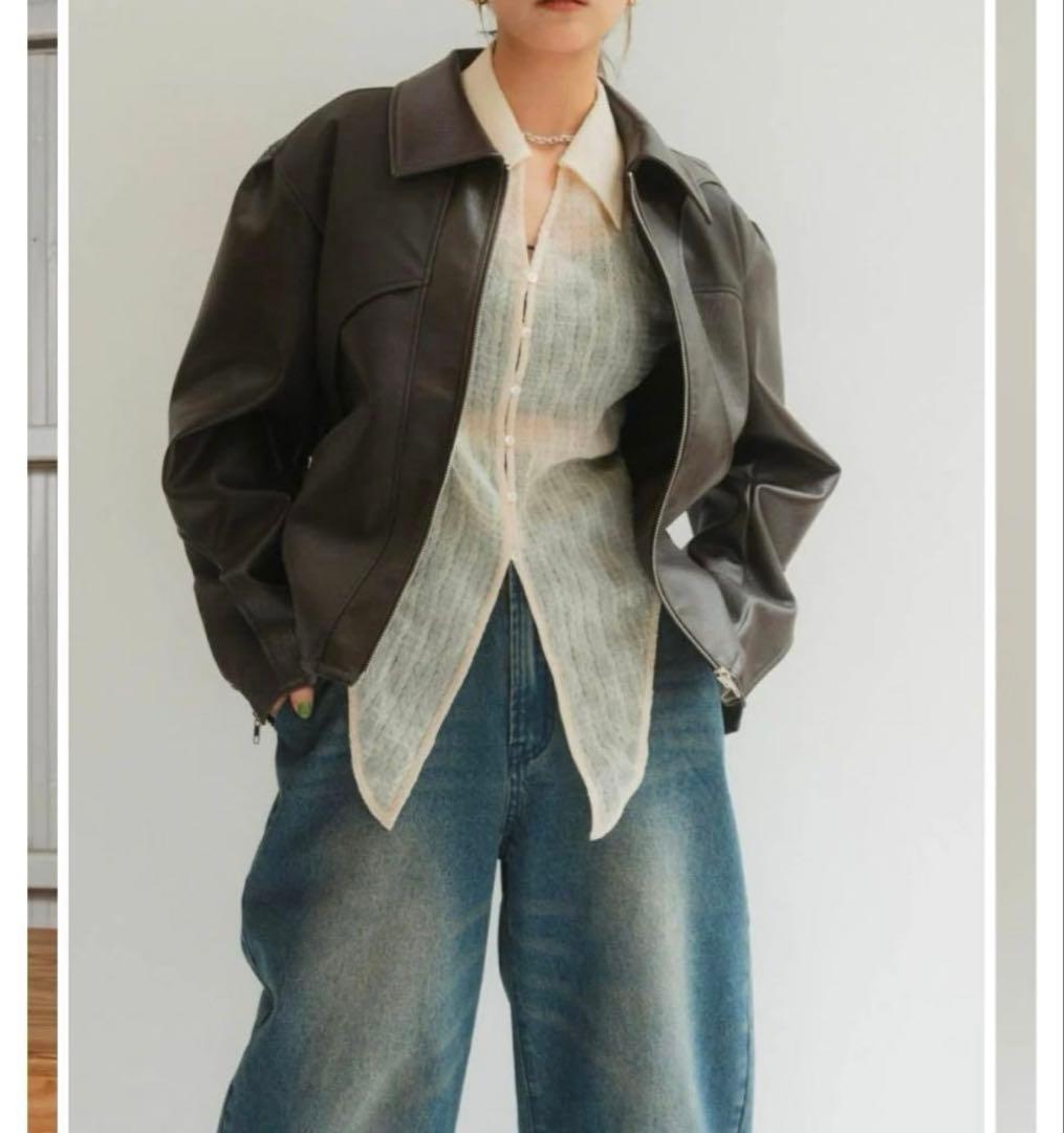 knuthmarf ダークブラウン レザー ジャケット S