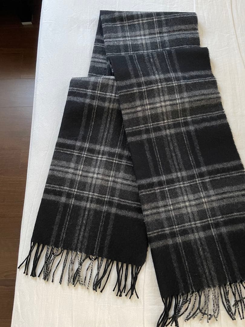 【美品】 ジョンストンズ カシミヤ ウール マフラー Johnstons