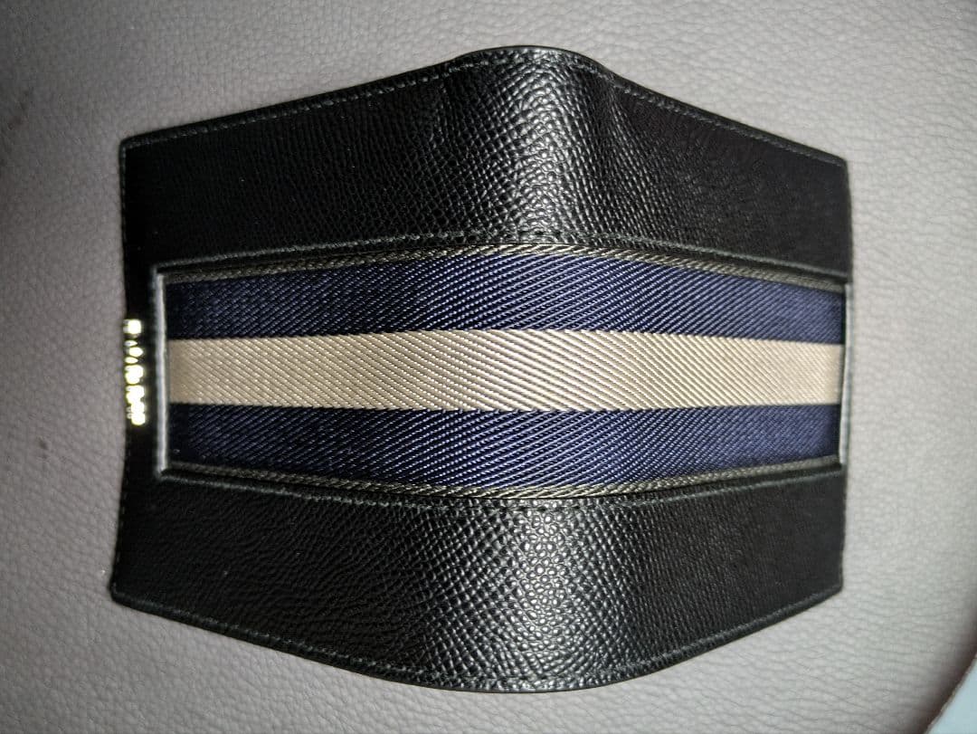 【未使用・保管品】　バリー　二つ折り財布 6309720　ブラック ネイビー