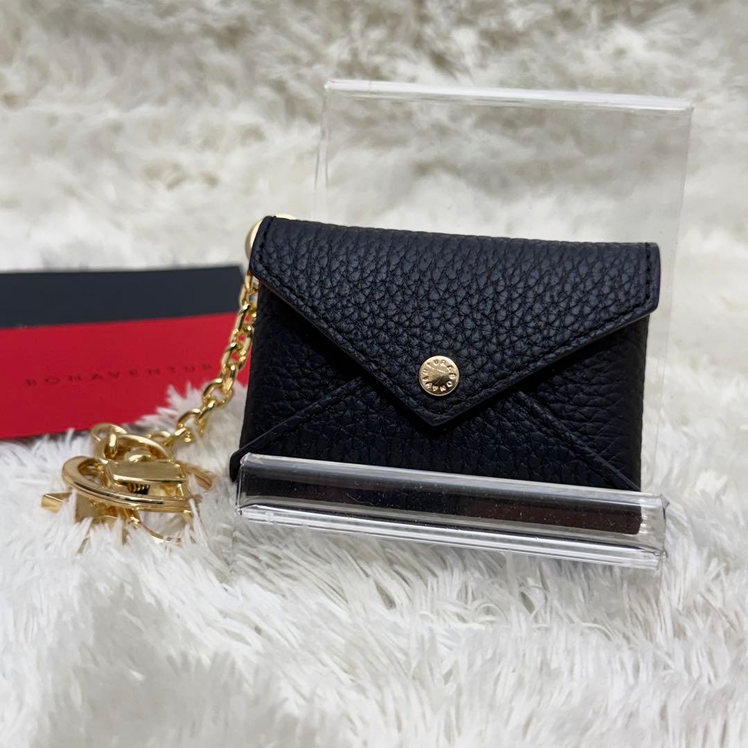 美品✨ボナベンチュラ バッグチャーム レザーブラック 黒 スター キーリング