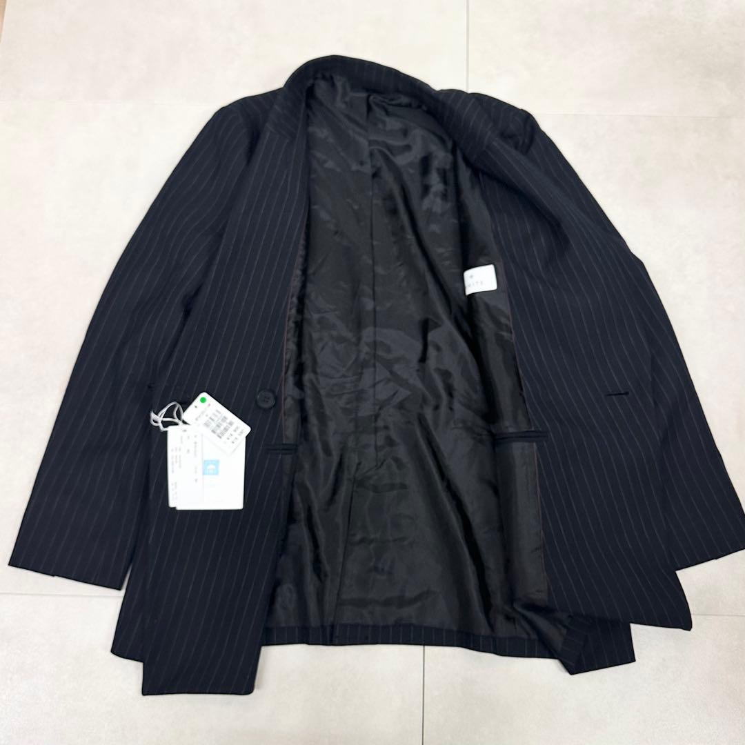 【スーツスクエア】新品 スーツ ウォッシャブル ストレッチ ピンストライプ