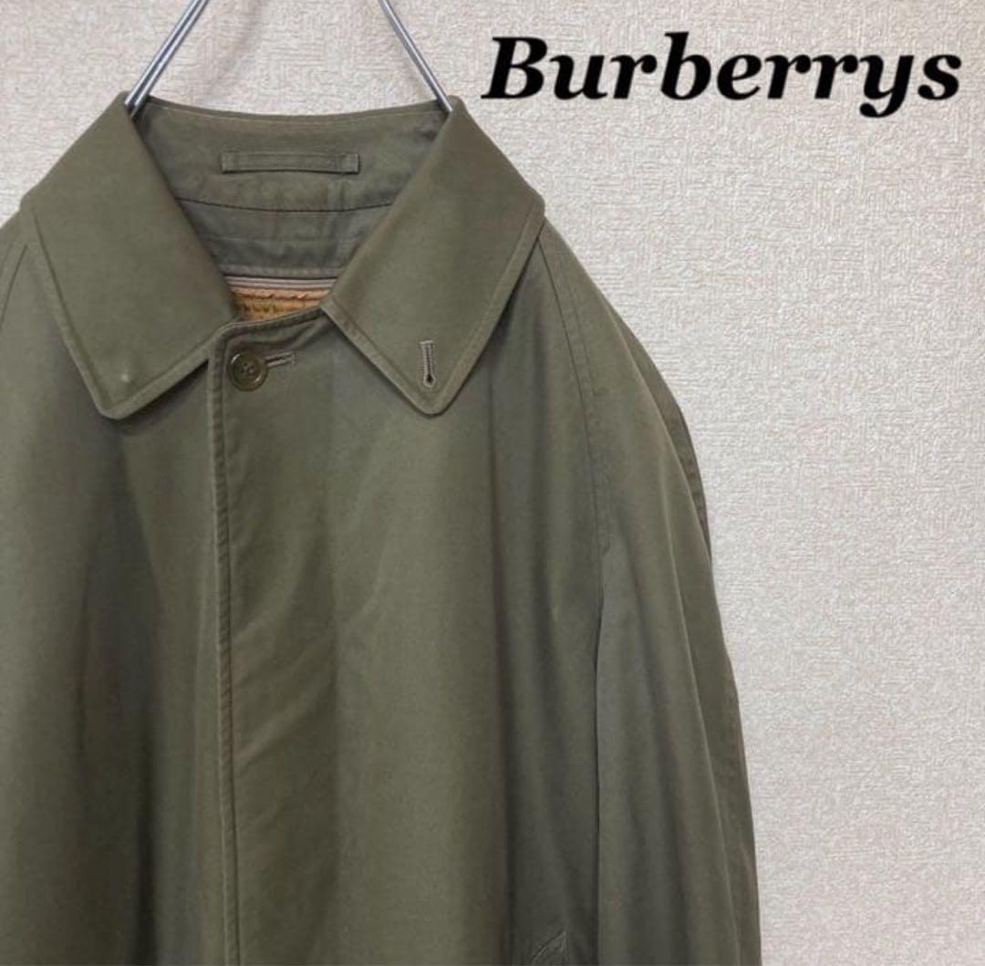 90's Burberry バーバリー　カーキ　ステンカラーコート　古着