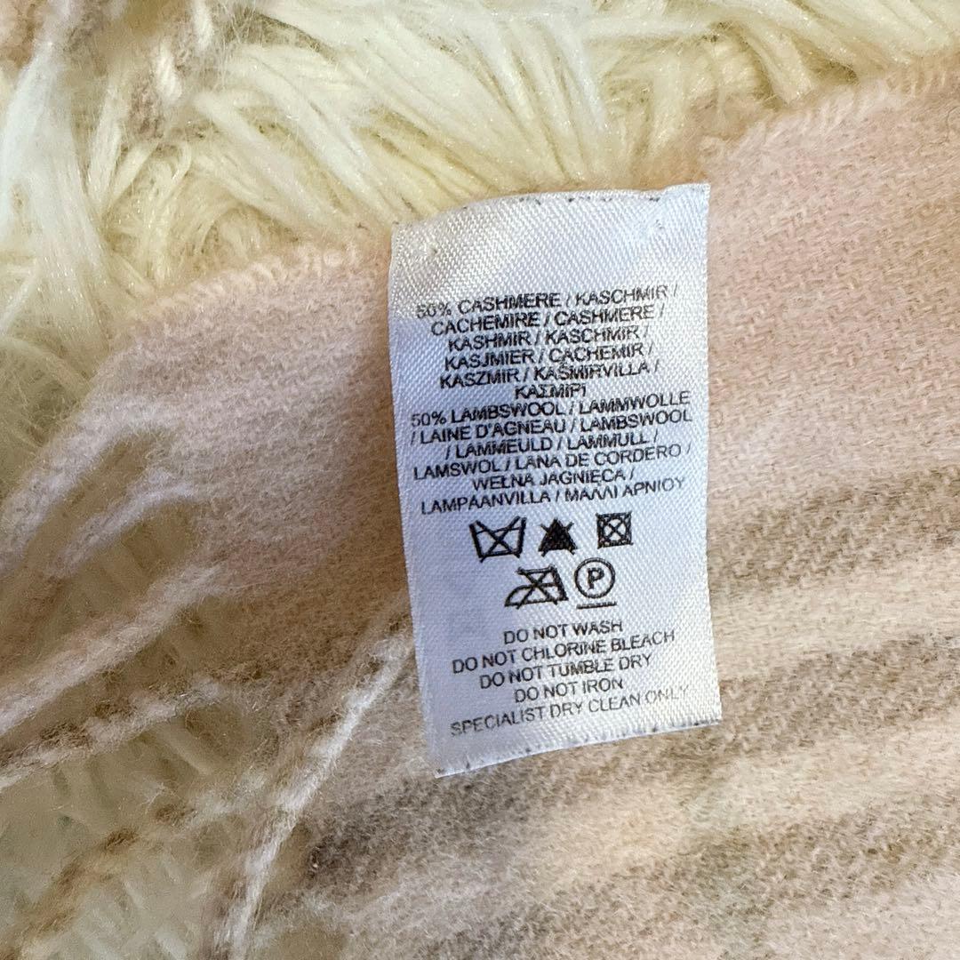 【バーバリー】美品 マフラー ノバチェック ピンク カシミヤ混 レディース