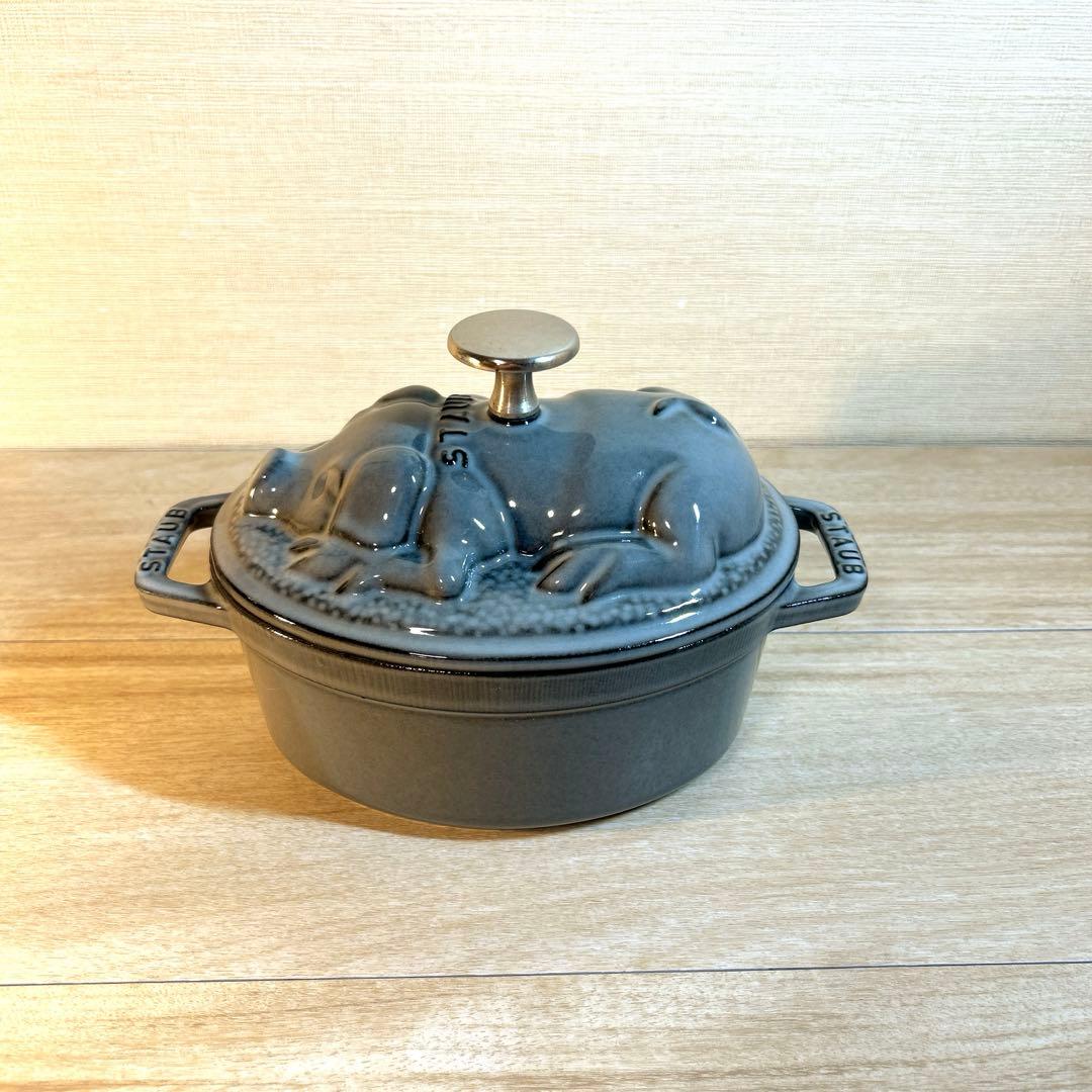 STAUB ストウブ　ピギーココット グレー　両手鍋　鍋　オーバル　17cm