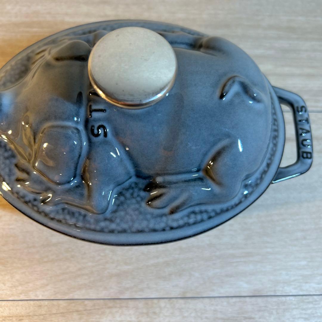 STAUB ストウブ　ピギーココット グレー　両手鍋　鍋　オーバル　17cm