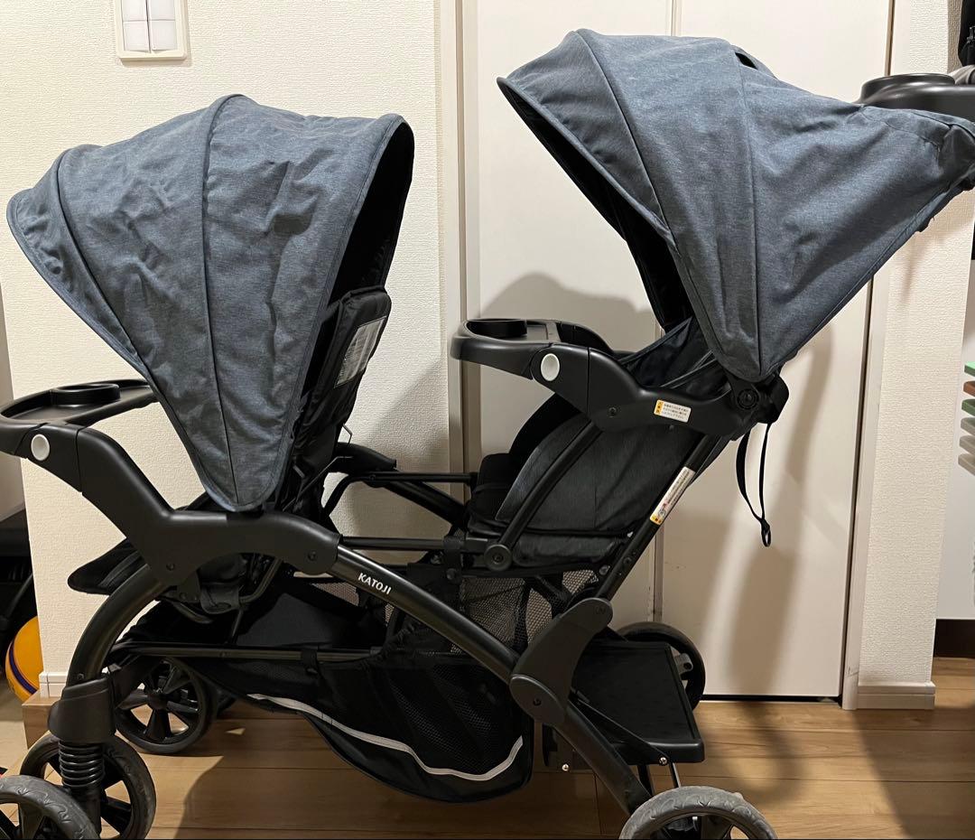 2人でゴーDX デニム　2人乗りベビーカー