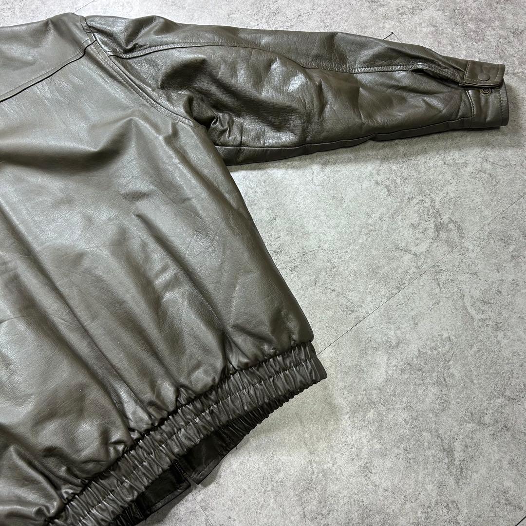 90s【Vintage】A-2/フライトレザージャケット/Y2K/短丈/a2/灰