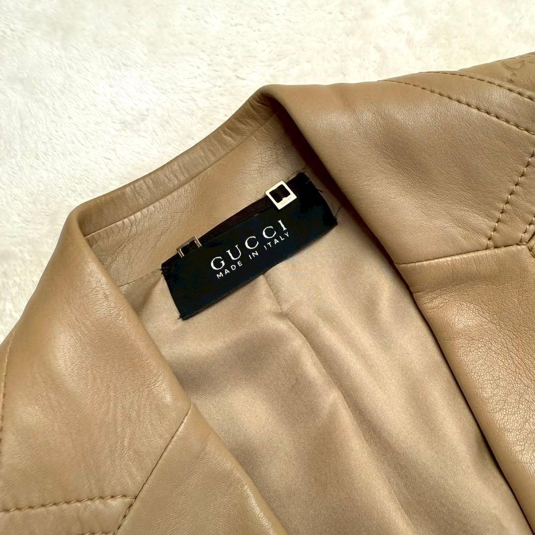 AAA　グッチ レザージャケット 38 羊革 テーラード アウター