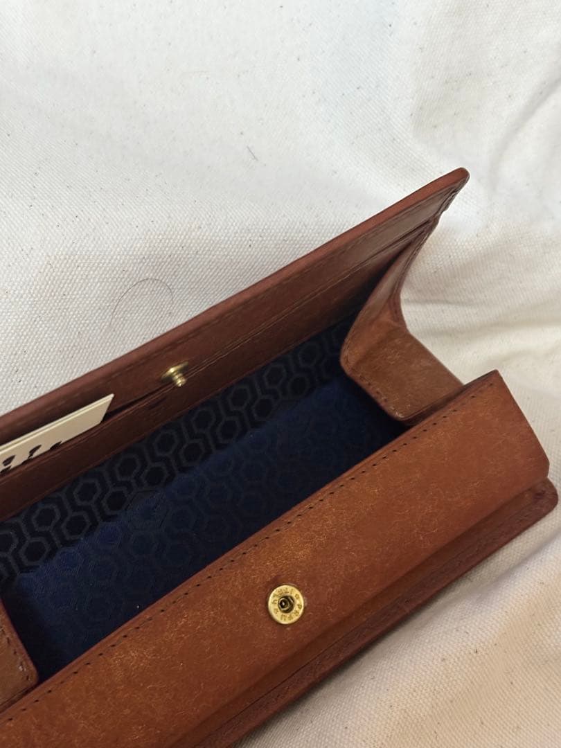 【極美品】プエブロレザー フラップ式ペンケース 本革 ブラウン