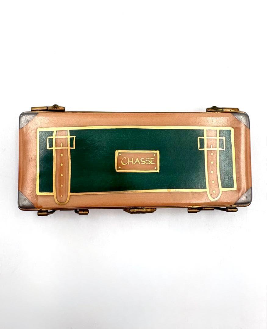 リモージュ　猟銃　ケース　シカ　トリンケットボックス ピルケース　小物入れ