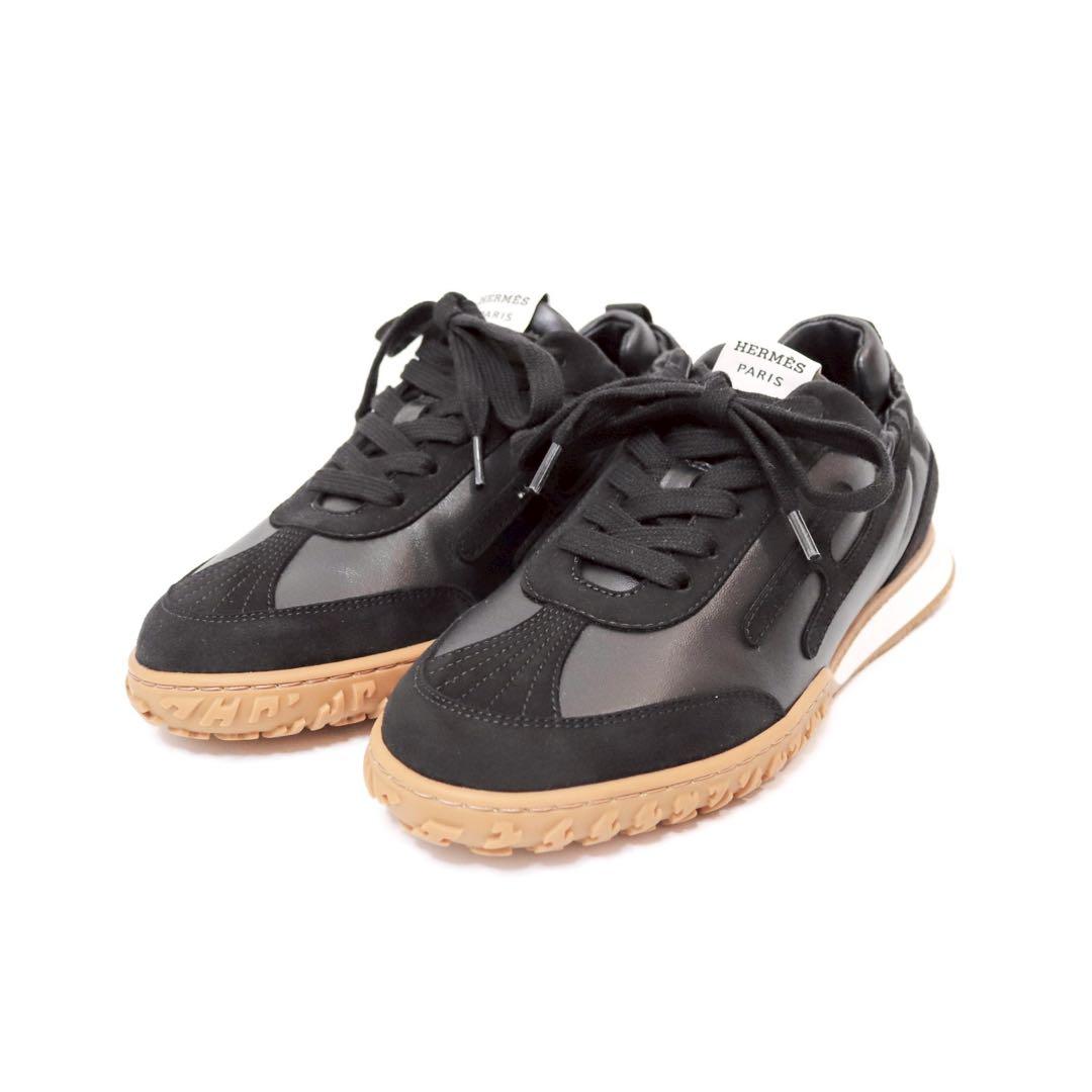 【未使用】エルメス HERMES ジェット スニーカー 黒 36 レディース