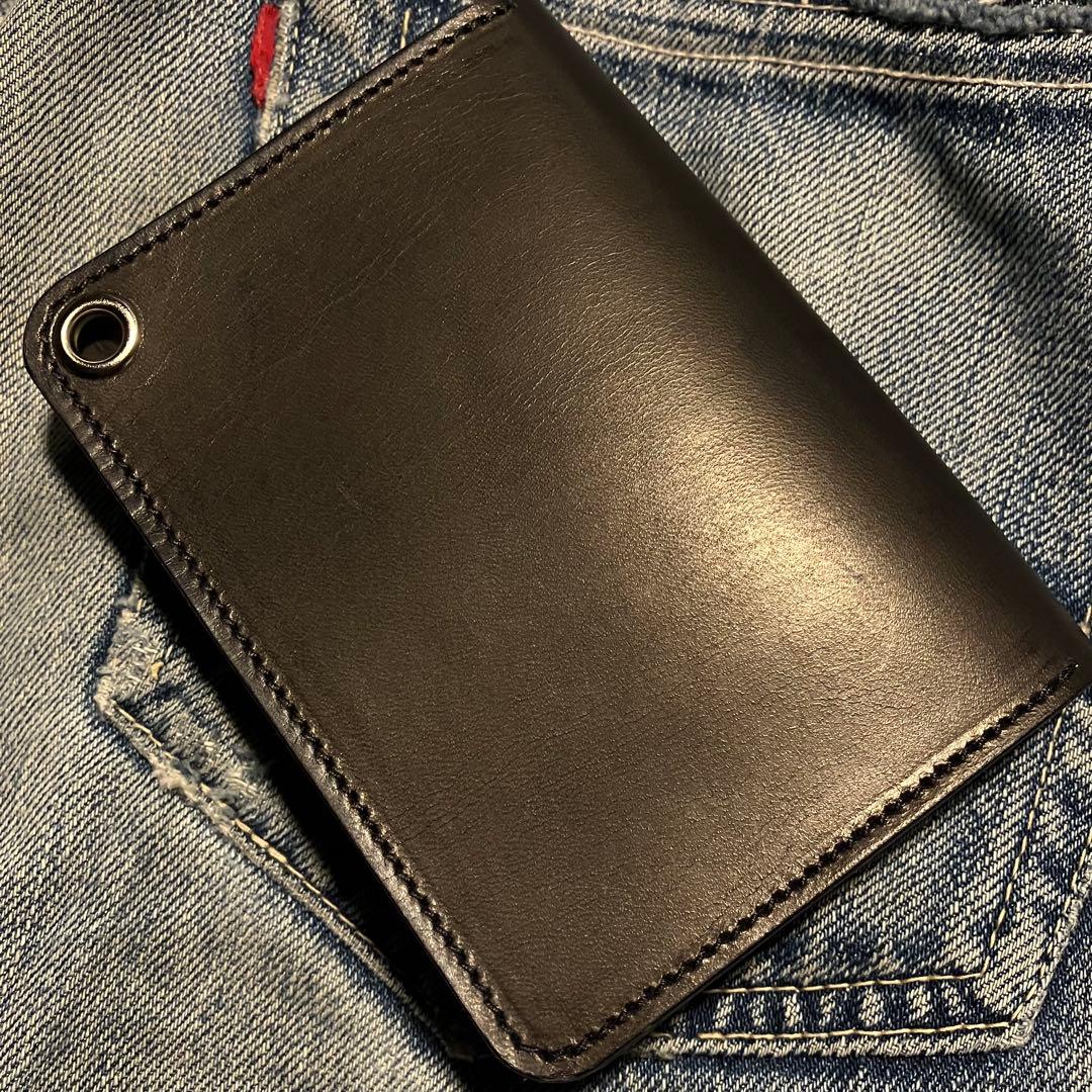 お札が折れない！ミドルトラッカーウォレット クロスボールコンチョ シルバー925