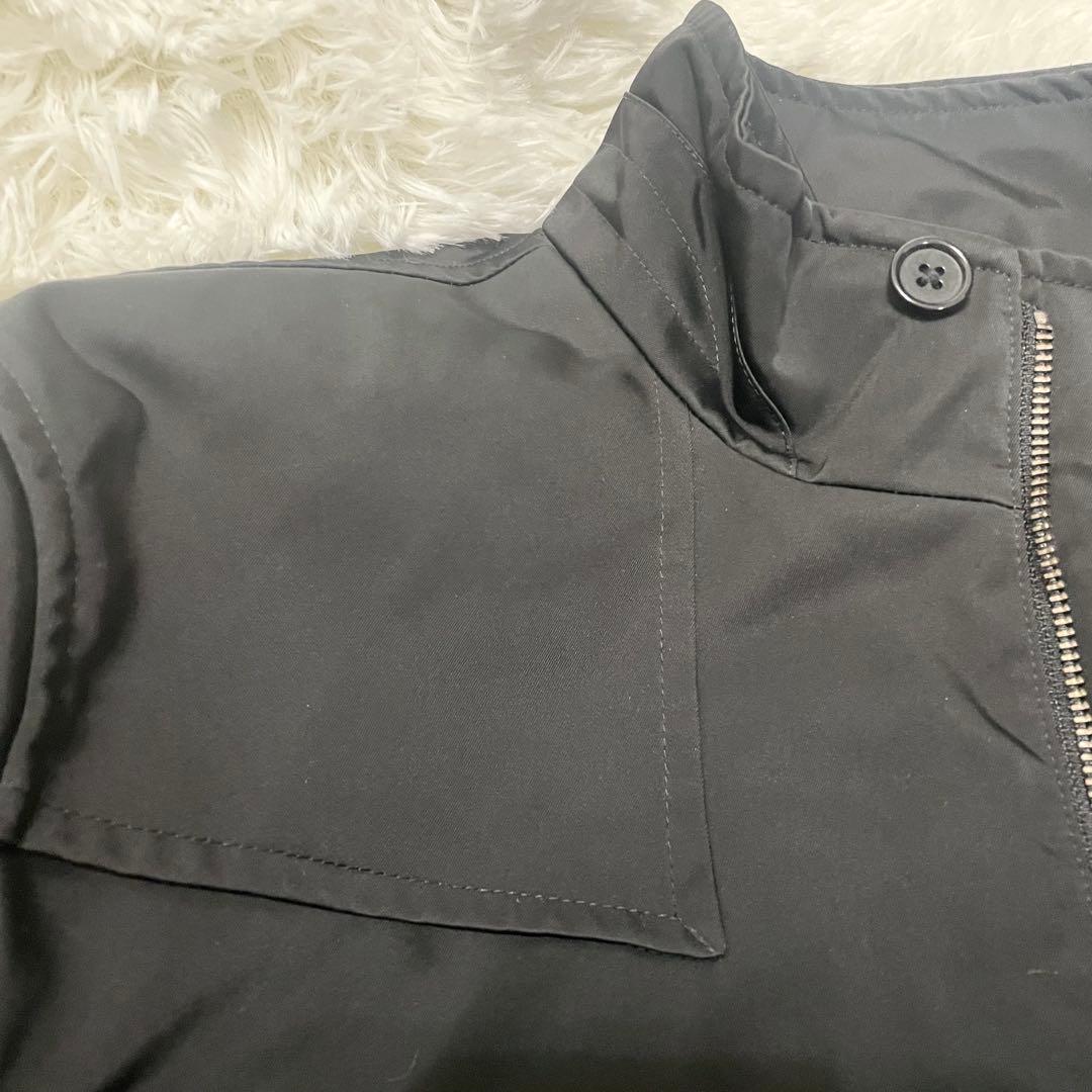 BARNEYS NEWYORKメンズ ステンカラーコート 中綿ライナー付き 黒