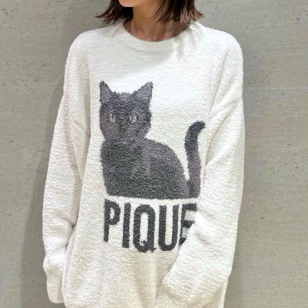 ジェラートピケ　キャットドッグジャガードワンピース　ボンベイ　CAT