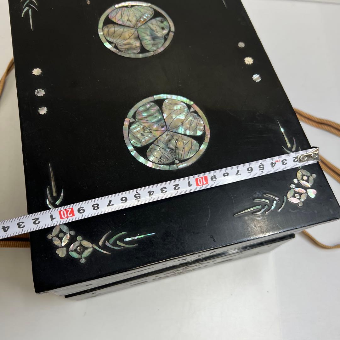 時代　木彫螺鈿印籠、宝石四段ケース　32×23×16㎝東Y8-02101F☆2F