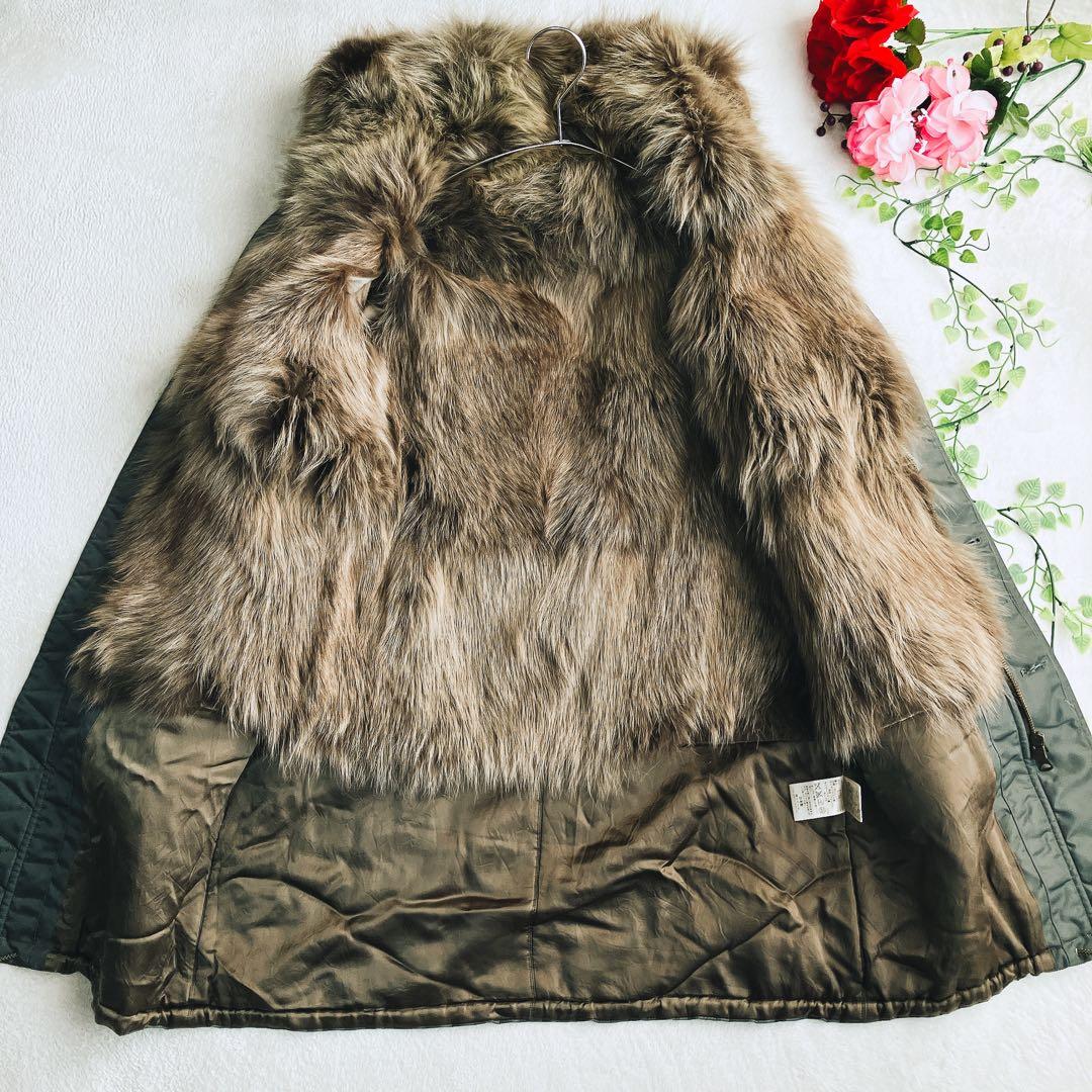 ドゥーズィエムクラス★フォックスファーライナー付き 中綿モッズコート 比翼ボタン