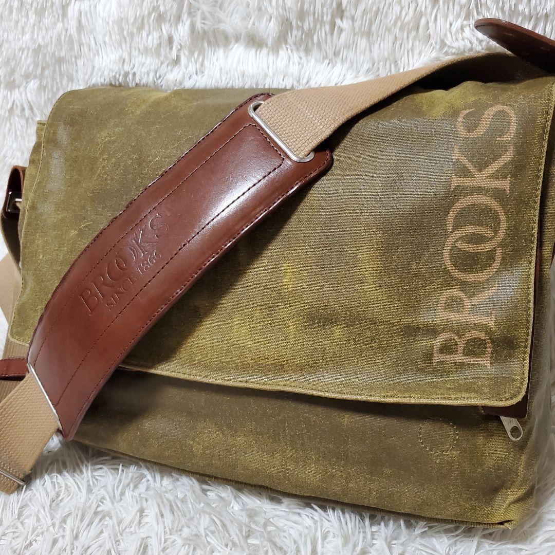 希少 BBROOKS 2way コーティングキャンバス メッセンジャーバッグ