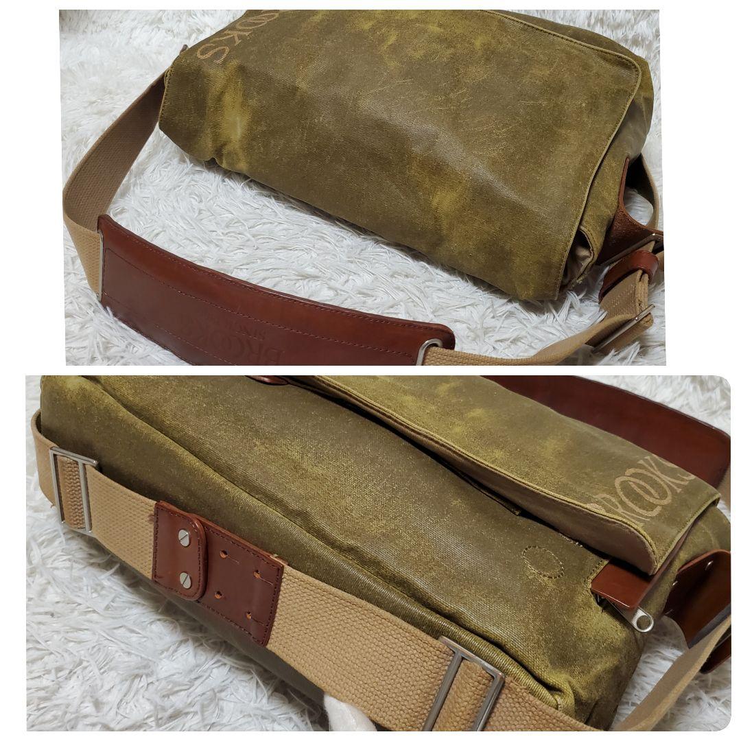 希少 BBROOKS 2way コーティングキャンバス メッセンジャーバッグ