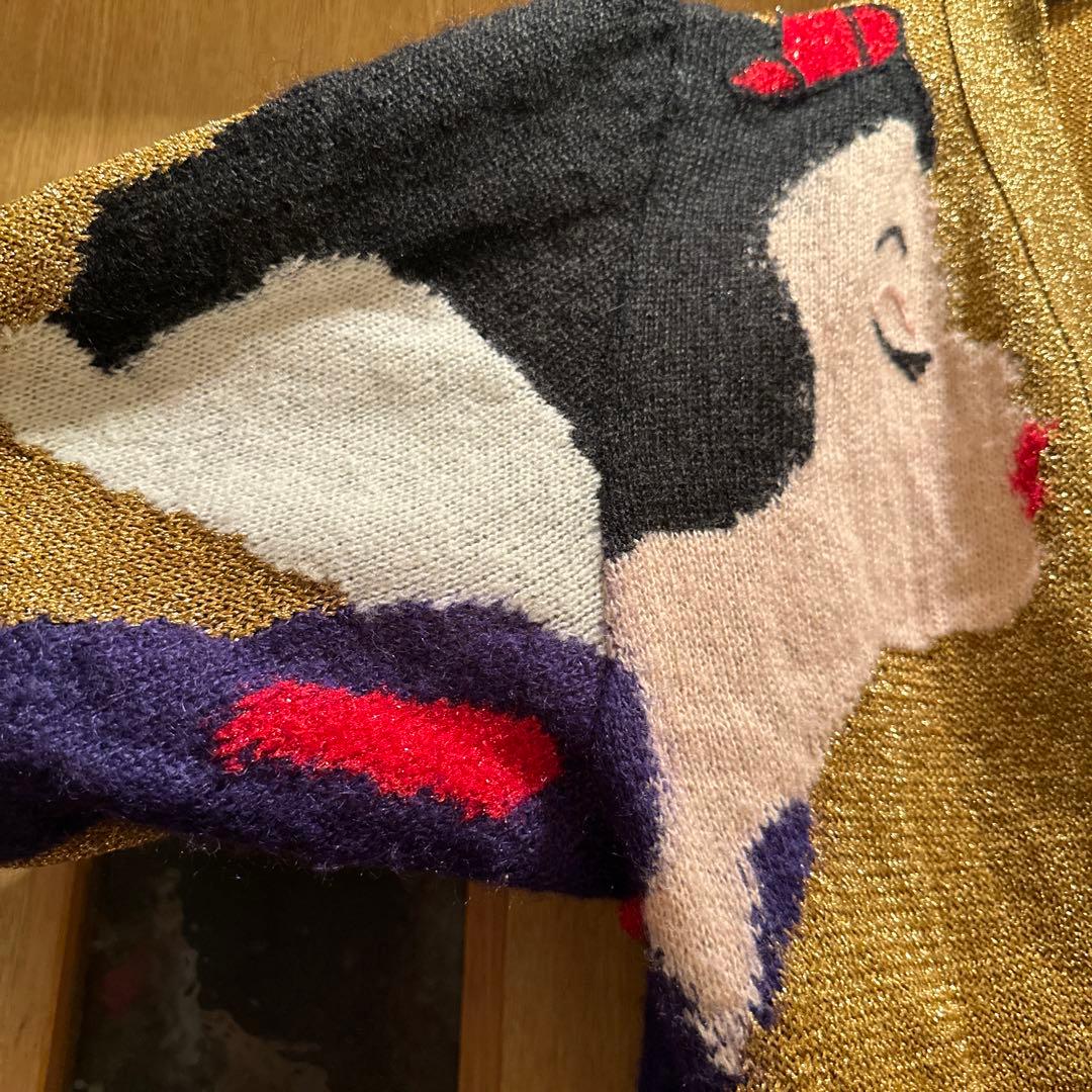 あちゃちゅむムチャチャの白雪姫柄ガーディガンゴールド