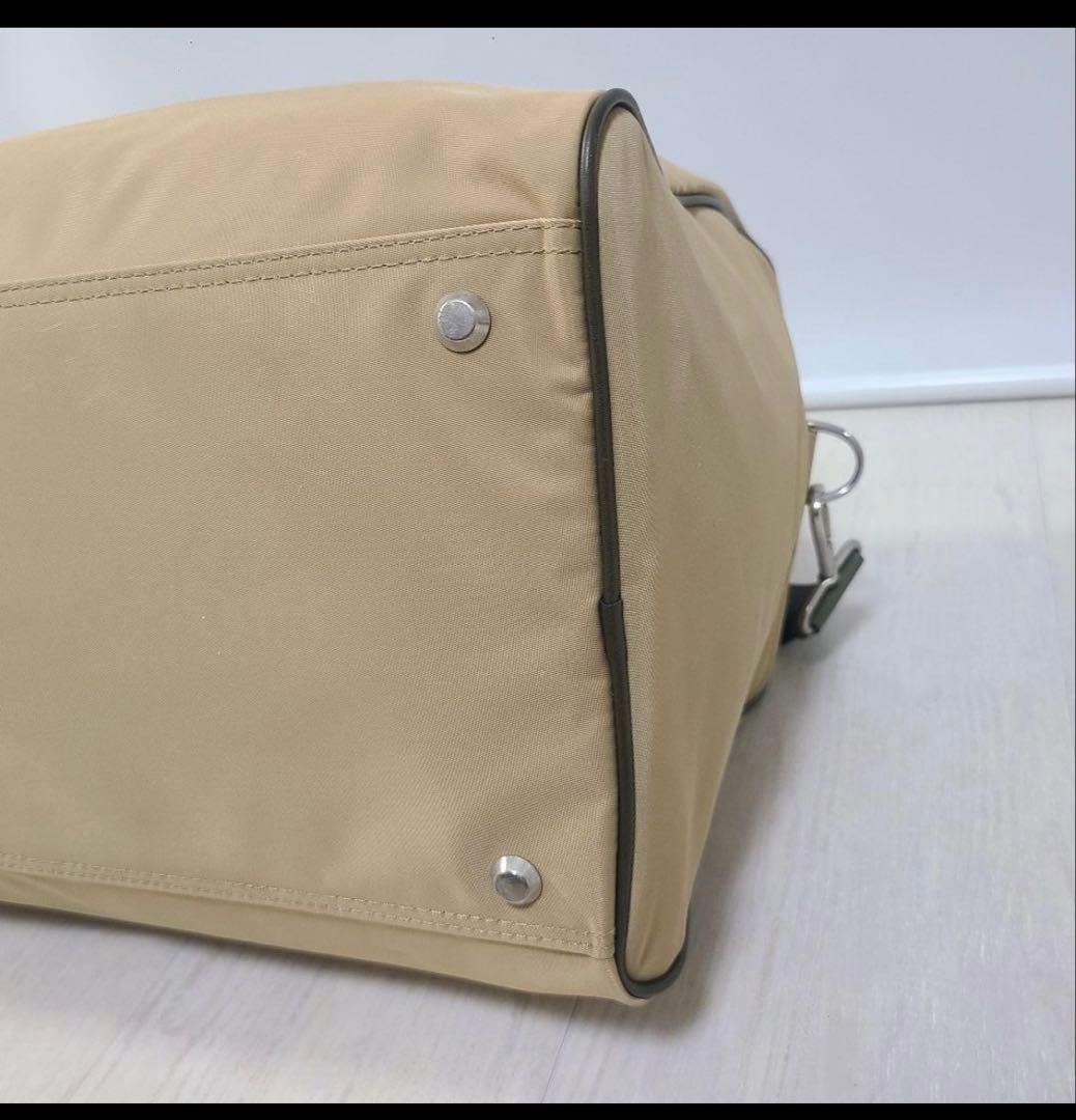 アニエスベー ボストンバッグ 2way ベージュ　ナイロン　レザー
