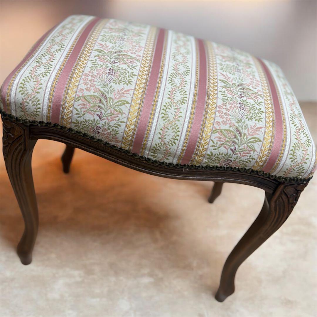 イタリア製 スツール チェア 椅子 猫脚 腰掛け ピンク