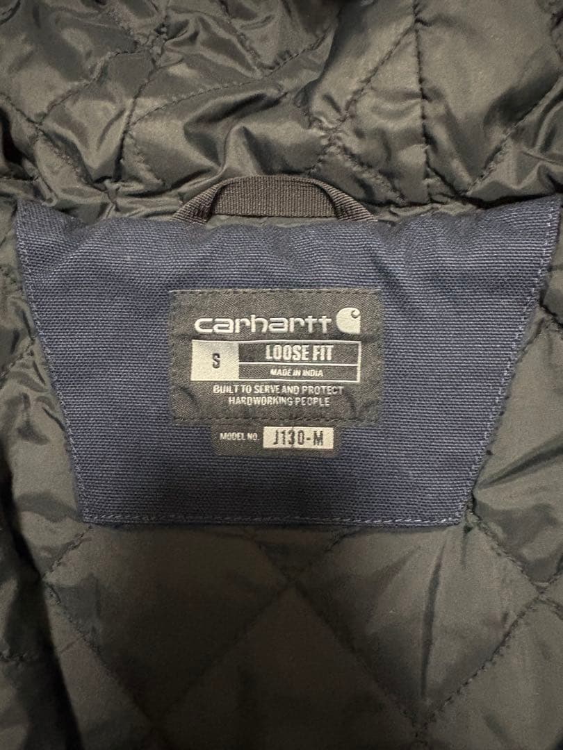 最終値下美品カーハートアクティブジャケット J130 紺 navy blue