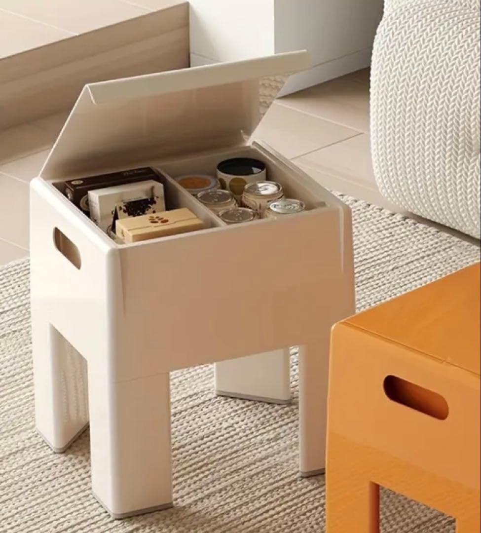 韓国✴︎アイボリー 収納付きサイドテーブル