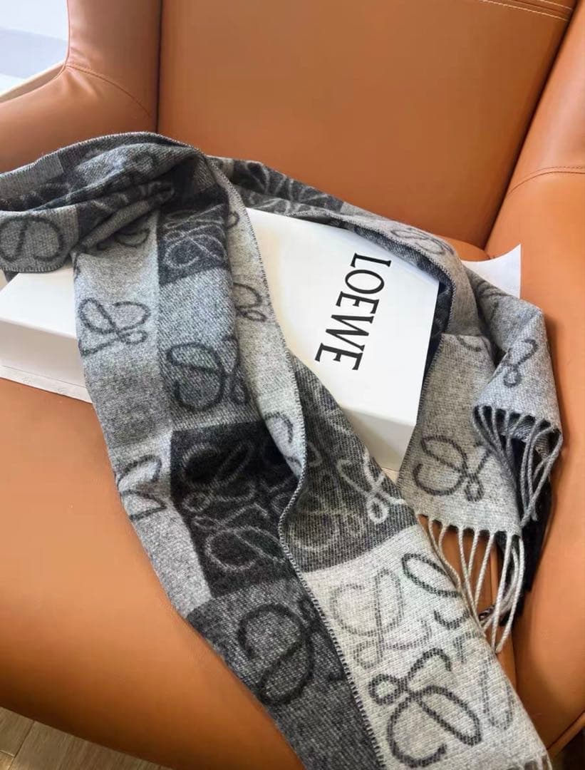 LOEWE ロエベ マフラー アナグラム 180×40 ウール×カシミヤ