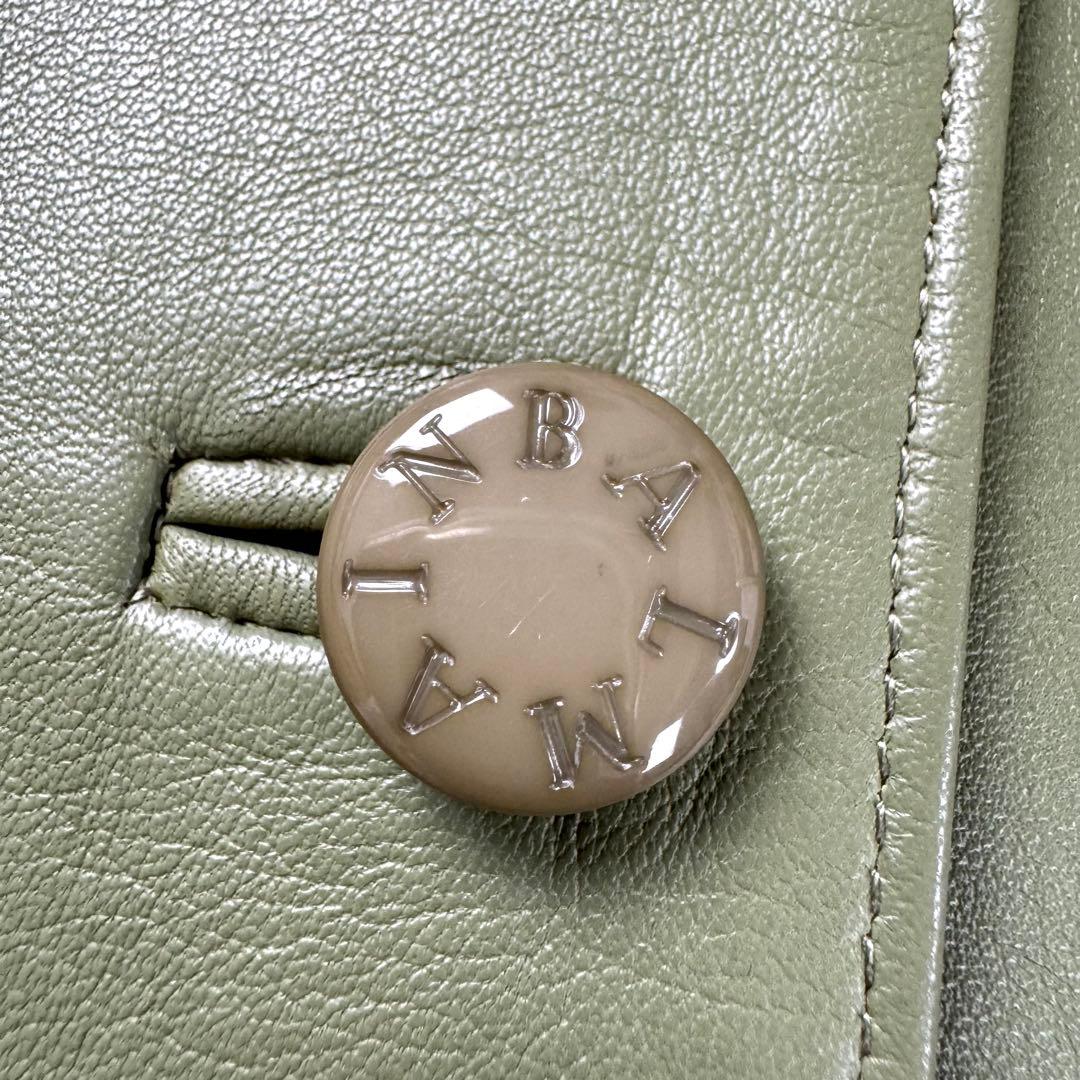 希少カラー★バルマン ラムレザー ジャケット グリーン ロゴボタン XL