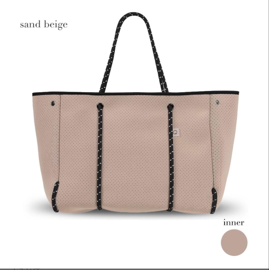 qbag paris ネオプレン Lサイズ ジップ付き L サンドベージュ