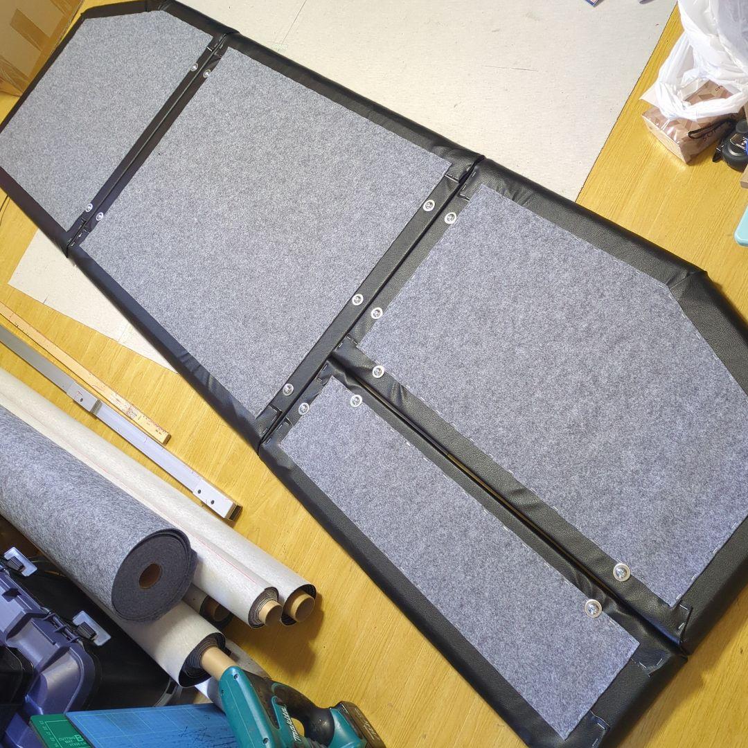 【にゃーさん】フラット4点セット&ベット4分割【ブラックレザー】