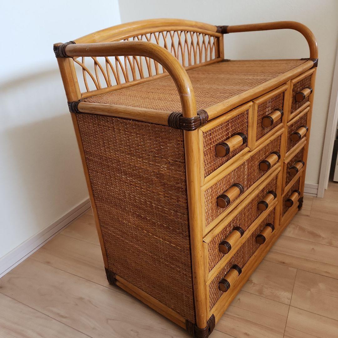 早いもの勝ち！　ラタン　籐　チェスト　古家具　アンティーク