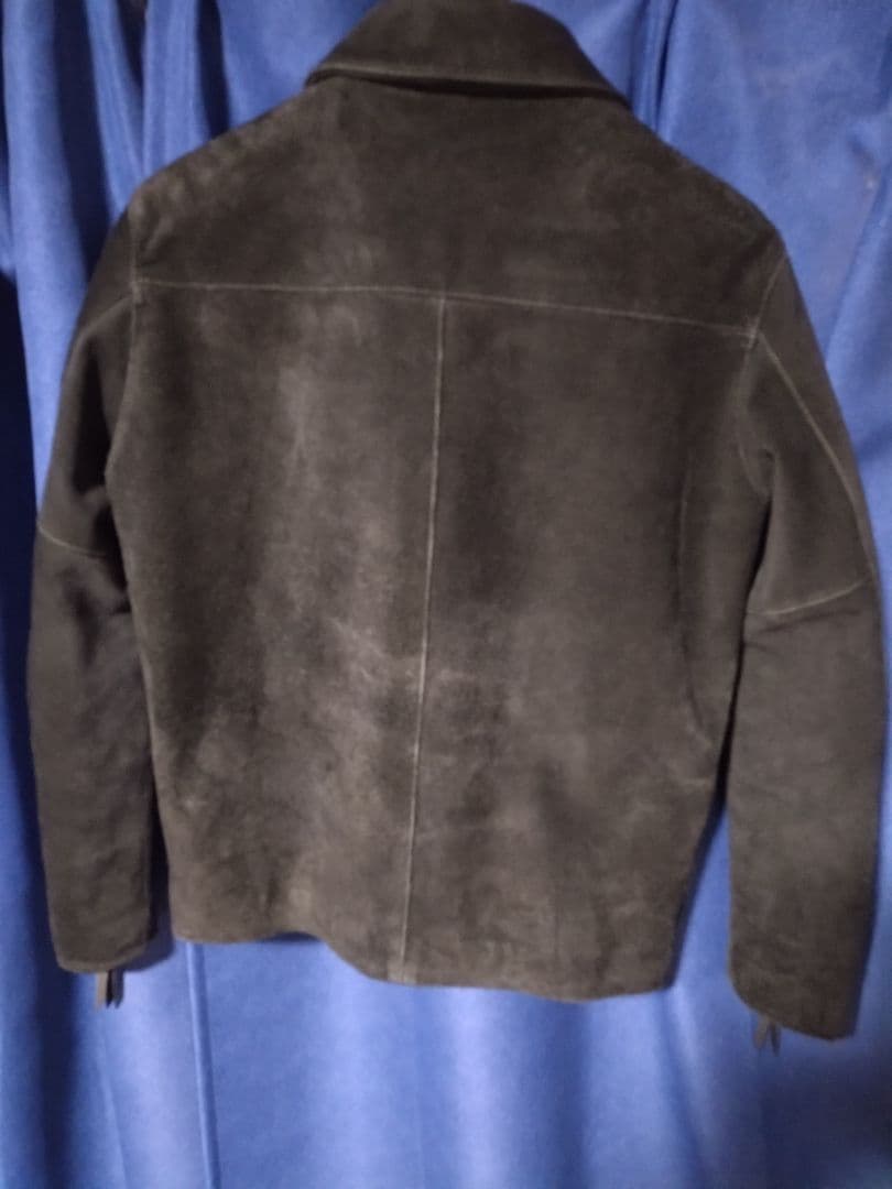 y'2 leather　シングルライダース　ステアスエード　オリーブ