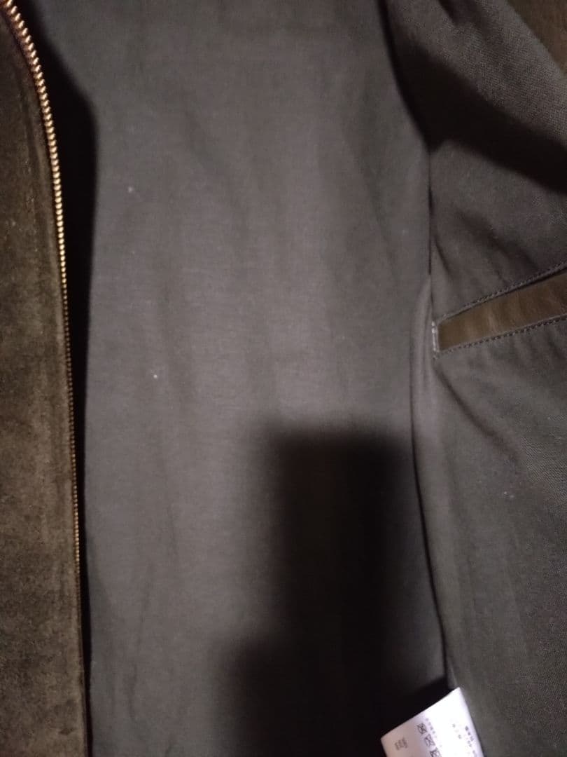 y'2 leather　シングルライダース　ステアスエード　オリーブ