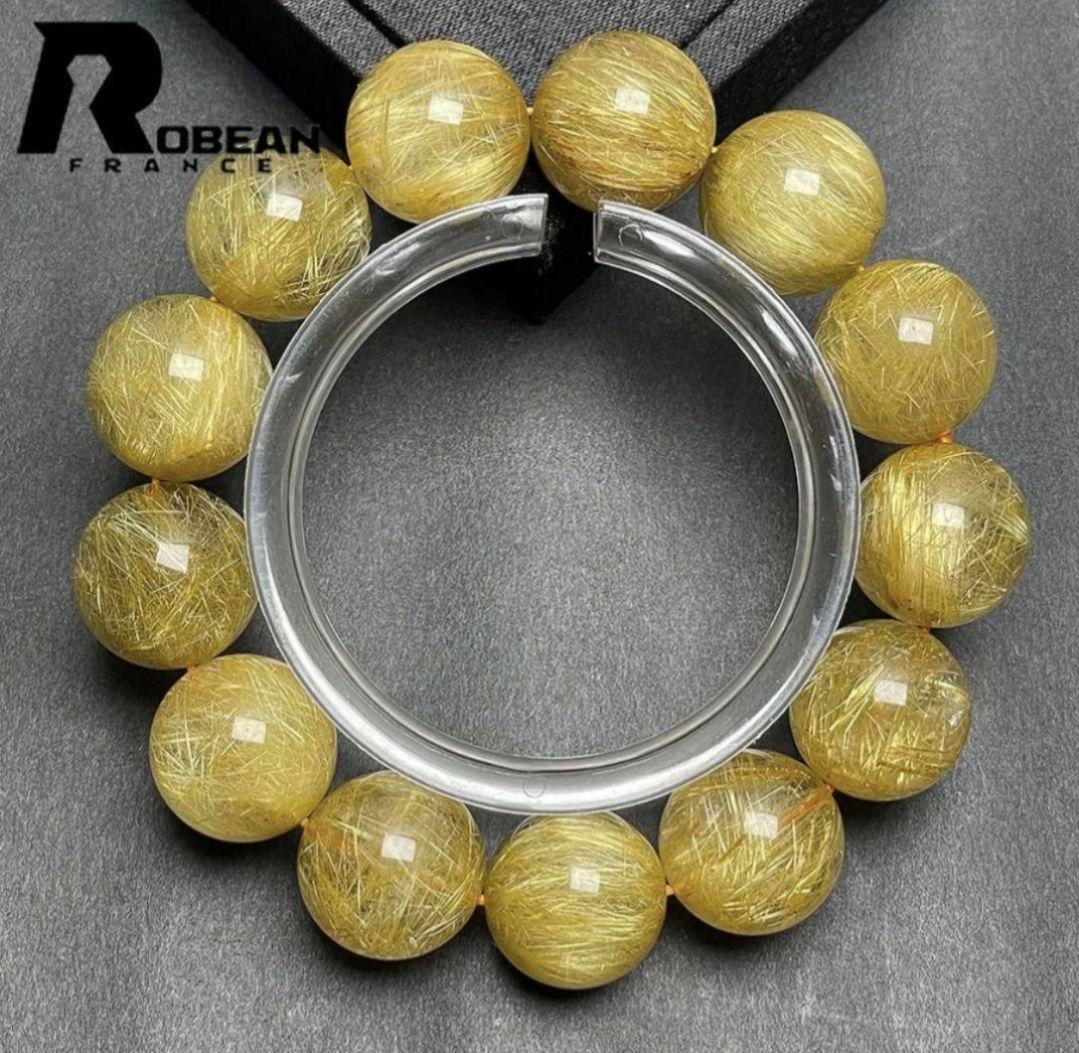 ルチルクォーツ タイチンルチル パワーストーンブレスレット16.9-17.2mm